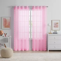 Eclipse Starlight Grommet Top Sheer Single Curtain Panel
