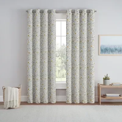 Eclipse Dutchess Botanical Grommet Top 100% Blackout Single Curtain Panel