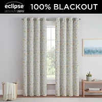 Eclipse Dutchess Botanical Grommet Top 100% Blackout Single Curtain Panel