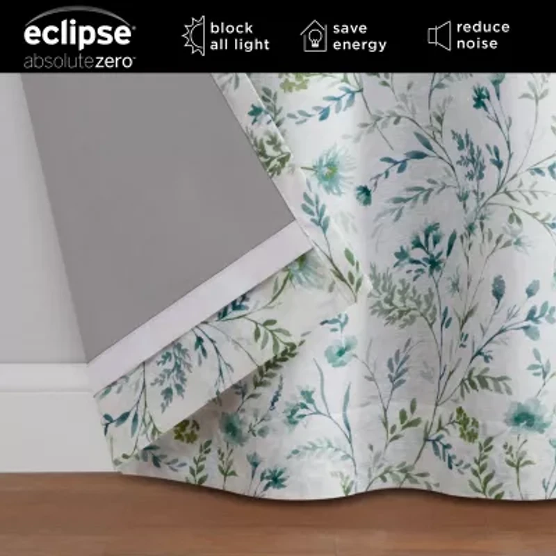 Eclipse Dutchess Botanical Grommet Top 100% Blackout Single Curtain Panel