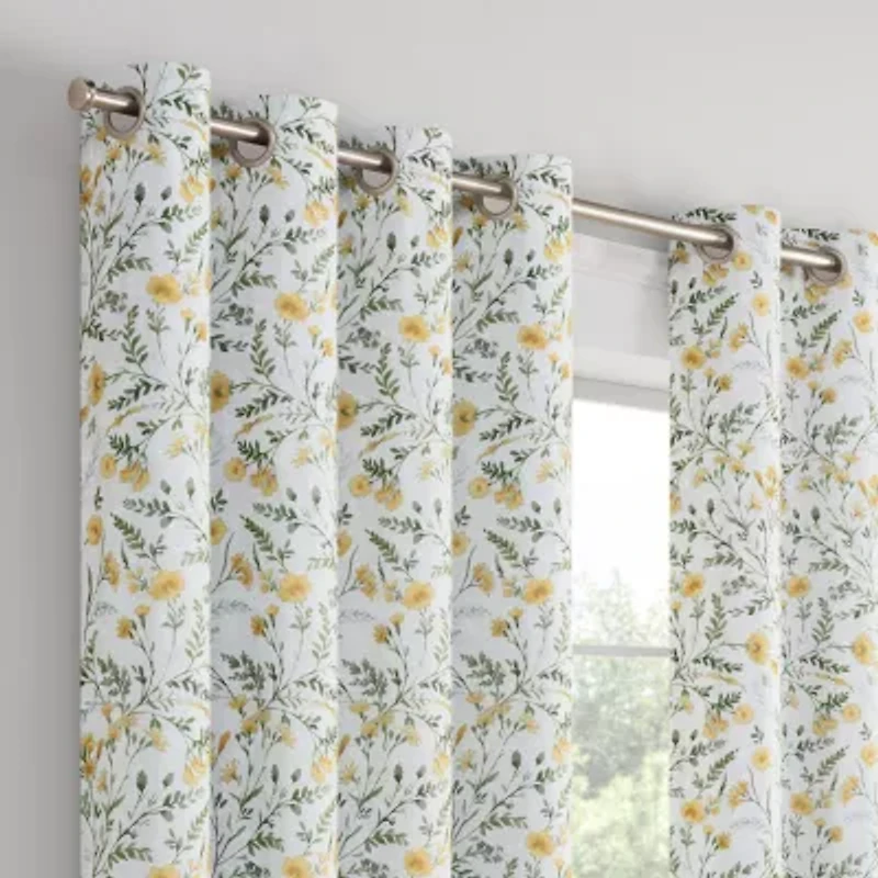 Eclipse Dutchess Botanical Grommet Top 100% Blackout Single Curtain Panel