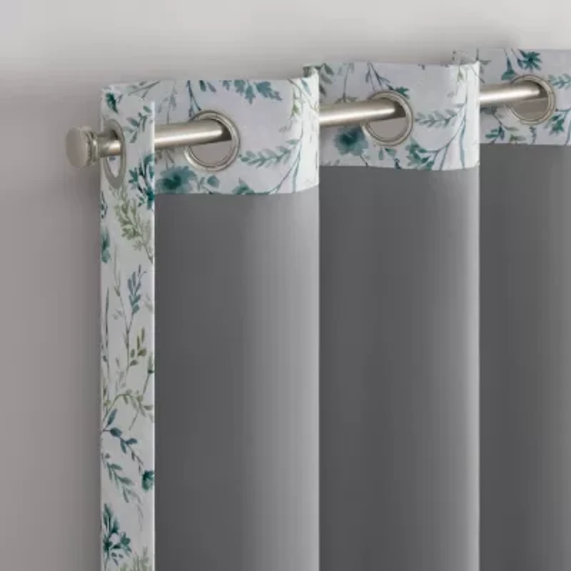 Eclipse Dutchess Botanical Grommet Top 100% Blackout Single Curtain Panel