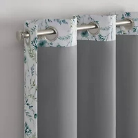 Eclipse Dutchess Botanical Grommet Top 100% Blackout Single Curtain Panel