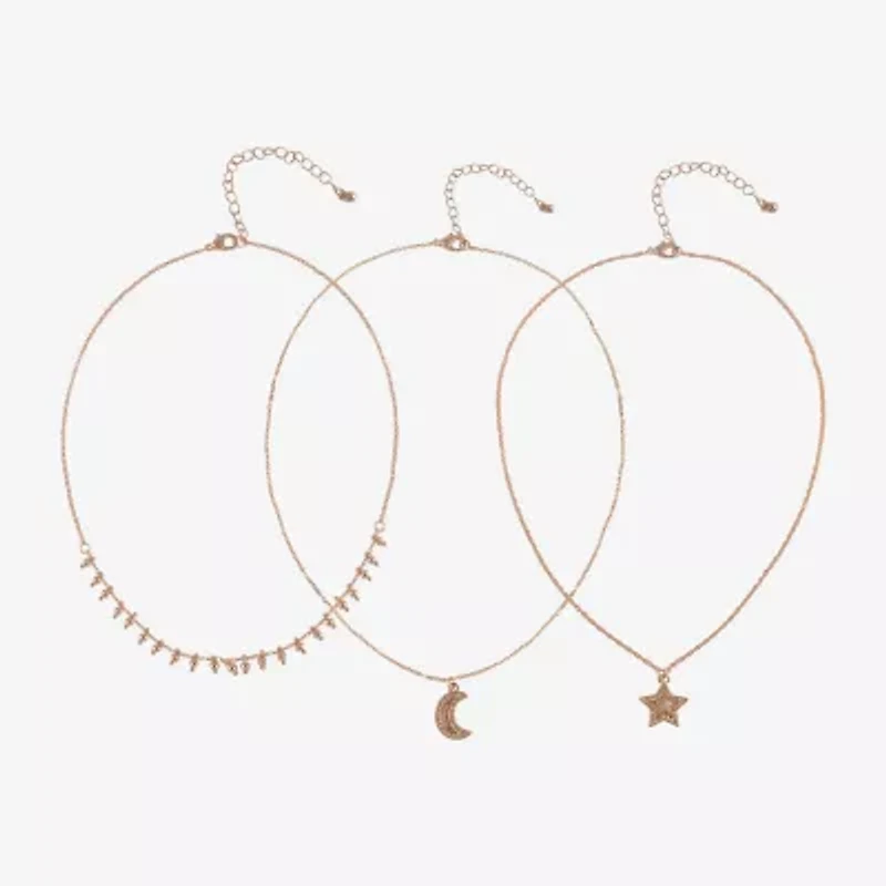 Arizona Gold Tone Girls Moon 18 Inch Pendant Necklace