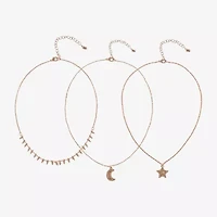 Arizona Gold Tone Girls Moon 18 Inch Pendant Necklace