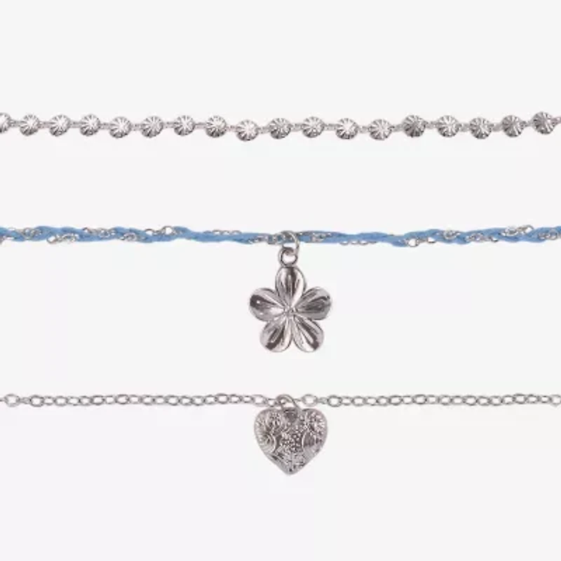 Arizona Silver Tone Girls Flower 18 Inch Pendant Necklace