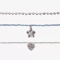 Arizona Silver Tone Girls Flower 18 Inch Pendant Necklace