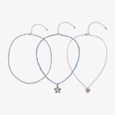 Arizona Silver Tone Girls Flower 18 Inch Pendant Necklace