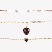 Arizona Gold Tone Girls Heart 3-pc. Necklace Set