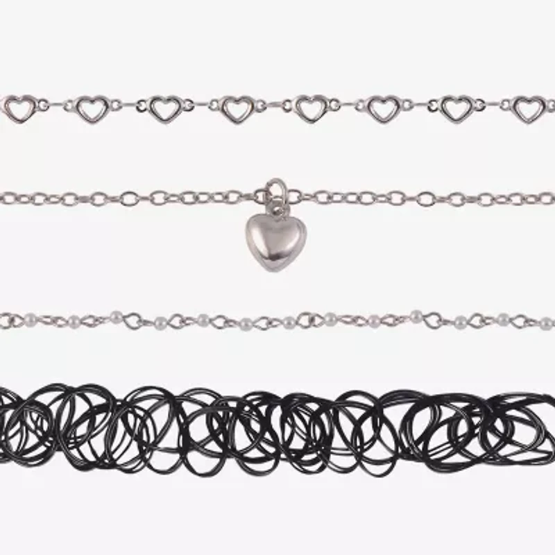 Arizona Silver Tone Girls Heart 4-pc. Necklace Set