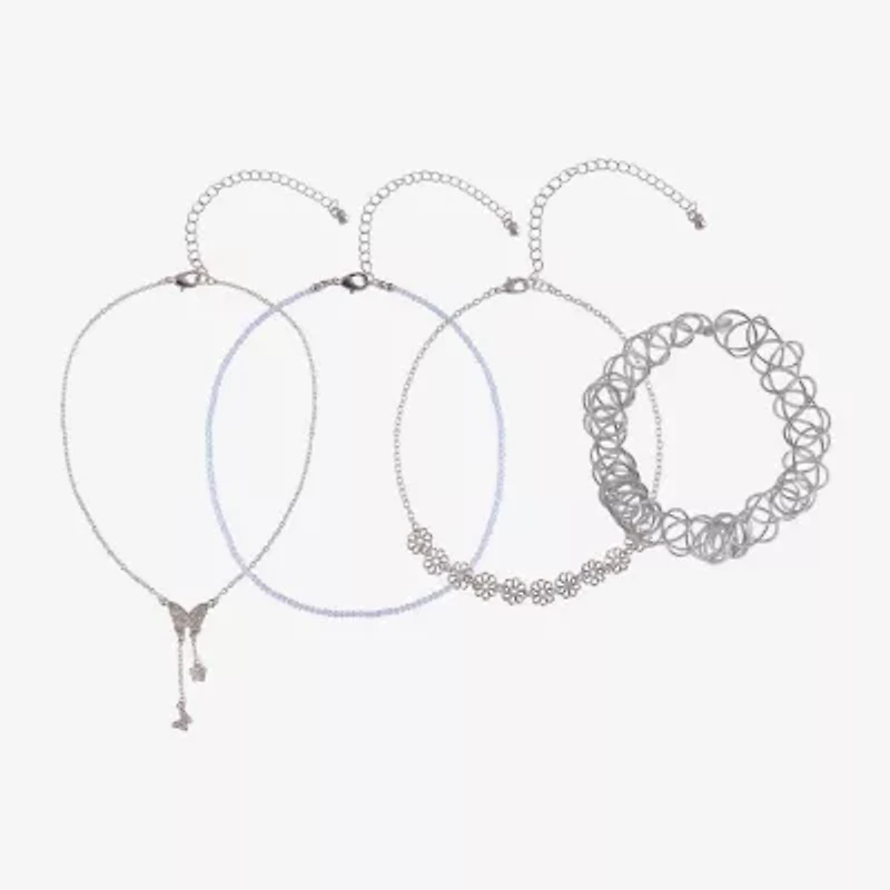 Arizona Silver Tone Girls Butterfly 4-pc. Necklace Set