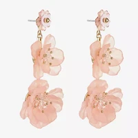 Bijoux Bar Womens Flower Hypoallergenic Drop Earrings