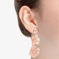 Bijoux Bar Womens Flower Hypoallergenic Drop Earrings