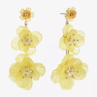 Bijoux Bar Womens Flower Hypoallergenic Drop Earrings