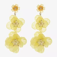 Bijoux Bar Womens Flower Hypoallergenic Drop Earrings
