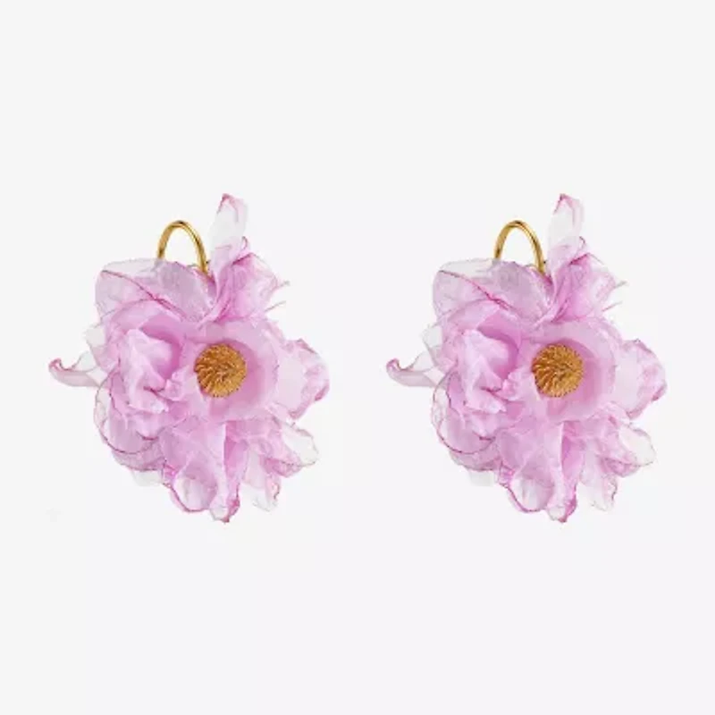 Bijoux Bar Womens Flower Drop Earrings