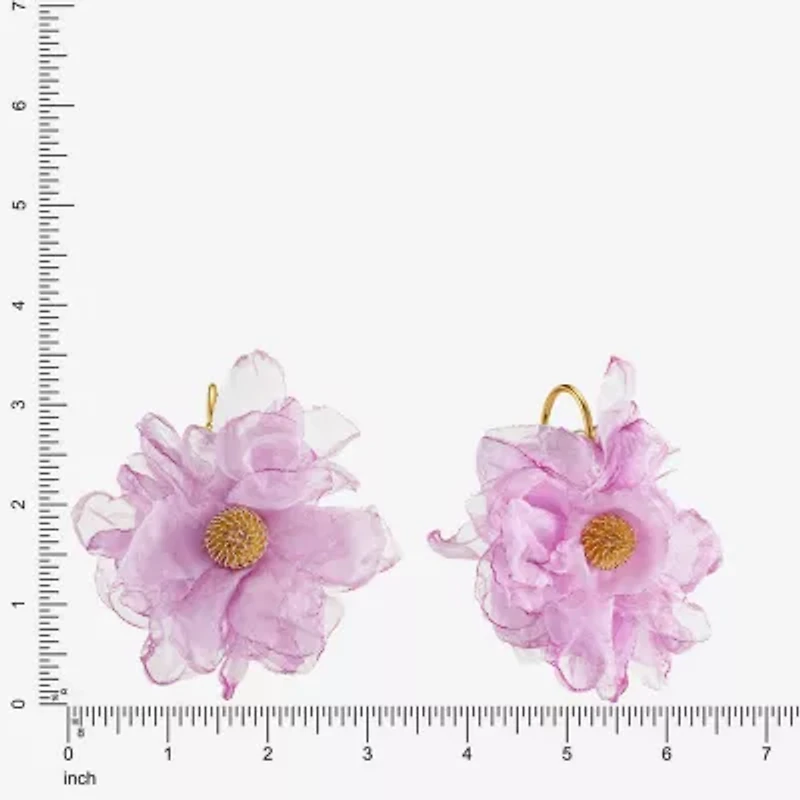 Bijoux Bar Womens Flower Drop Earrings