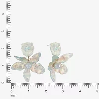 Bijoux Bar Womens Simulated Pearl Flower Hypoallergenic Drop Earrings