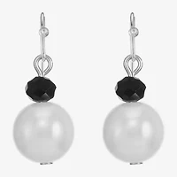 Mixit Silver Tone Womens Simulated Pearl Drop Earrings