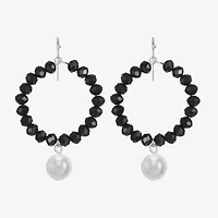 Mixit Silver Tone Womens Simulated Pearl Drop Earrings