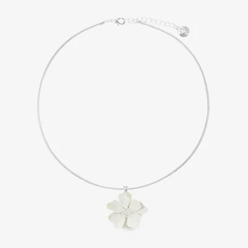 Liz Claiborne Womens Flower 17 Inch Pendant Necklace