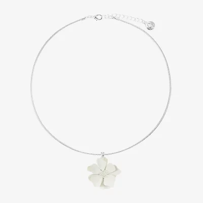 Liz Claiborne Womens Flower 17 Inch Pendant Necklace
