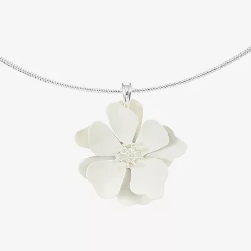 Liz Claiborne Womens Flower 17 Inch Pendant Necklace