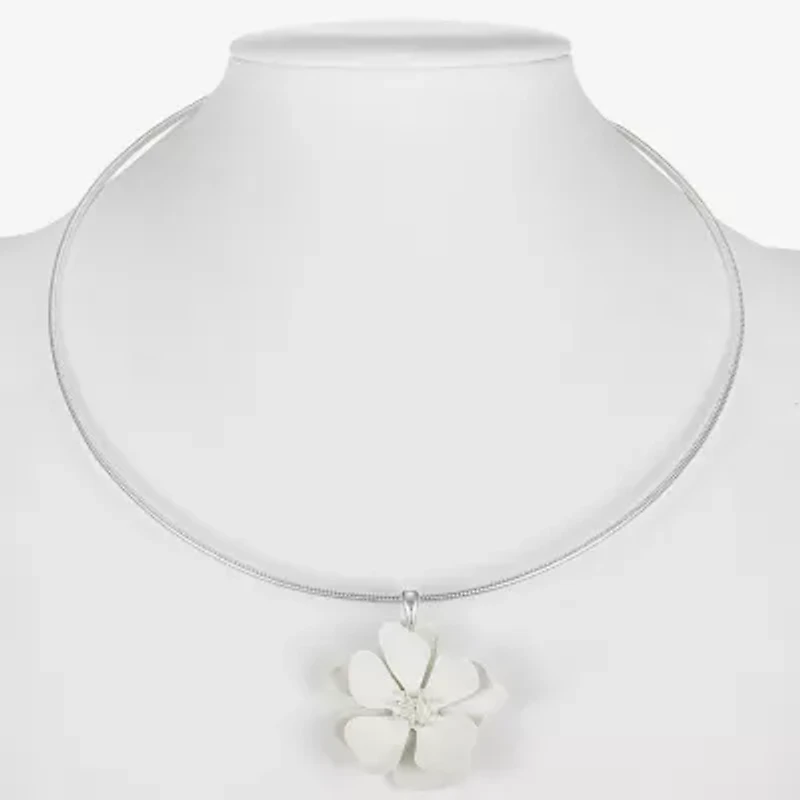 Liz Claiborne Womens Flower 17 Inch Pendant Necklace