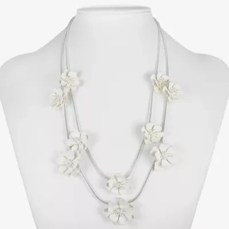 Liz Claiborne Multi Strand Womens 18 Inch Collar Necklace