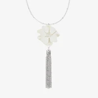 Liz Claiborne Tassel Womens Flower 32 Inch Pendant Necklace