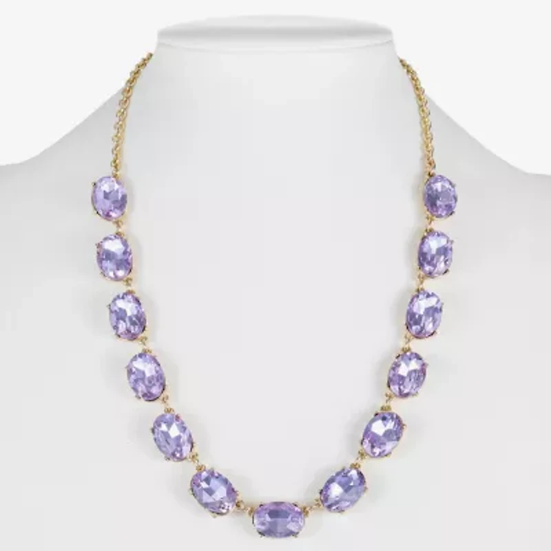 Monet Jewelry Womens Purple 17 Inch Collar Necklace