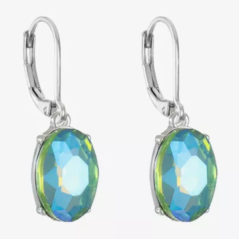 Monet Jewelry Womens Glass Oval Drop Earrings