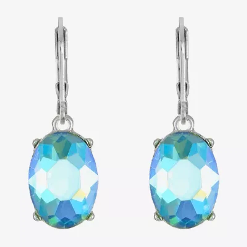 Monet Jewelry Womens Glass Oval Drop Earrings
