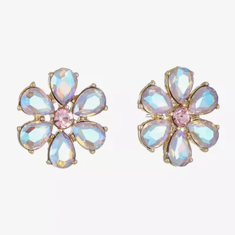 Monet Jewelry Glass 22mm Flower Stud Earrings