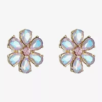 Monet Jewelry Glass 22mm Flower Stud Earrings