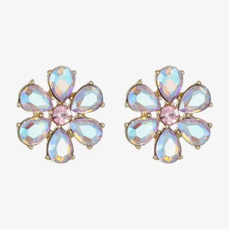 Monet Jewelry Glass 22mm Flower Stud Earrings