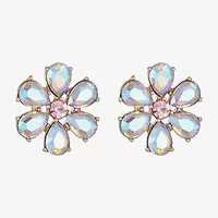 Monet Jewelry Glass 22mm Flower Stud Earrings