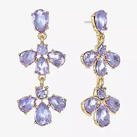 Monet Jewelry Womens Glass Flower Hypoallergenic Drop Earrings