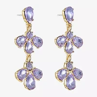 Monet Jewelry Womens Glass Flower Hypoallergenic Drop Earrings
