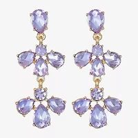 Monet Jewelry Womens Glass Flower Hypoallergenic Drop Earrings