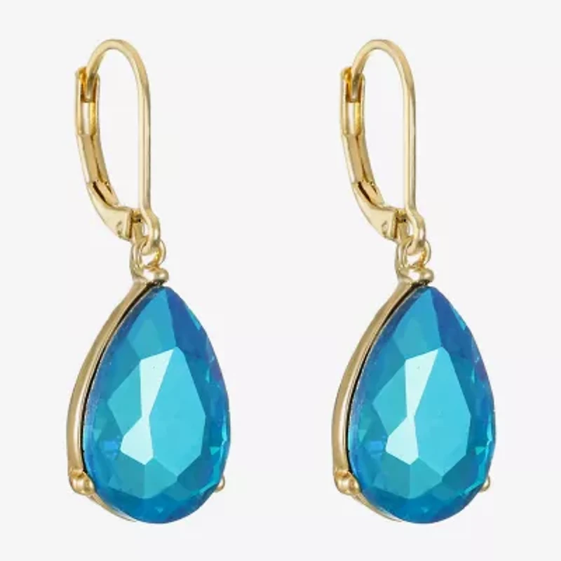 Monet Jewelry Gold Tone Womens Glass Drop Earrings