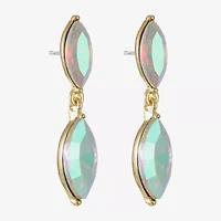Monet Jewelry Gold Tone Womens Glass Marquise Hypoallergenic Drop Earrings