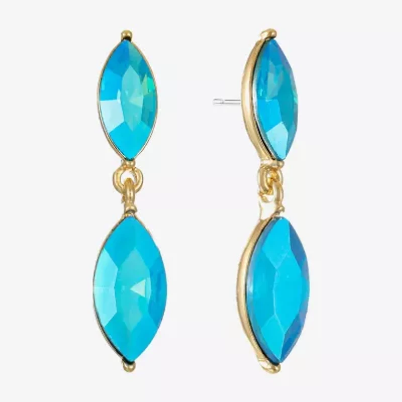Monet Jewelry Gold Tone Womens Glass Marquise Hypoallergenic Drop Earrings