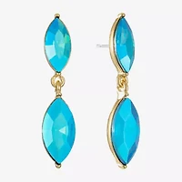 Monet Jewelry Gold Tone Womens Glass Marquise Hypoallergenic Drop Earrings