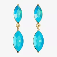 Monet Jewelry Gold Tone Womens Glass Marquise Hypoallergenic Drop Earrings