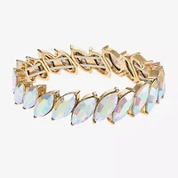 Monet Jewelry Gold Tone Womens Glass Marquise Stretch Bracelet
