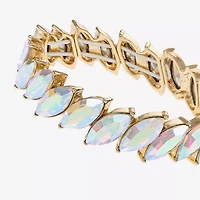 Monet Jewelry Gold Tone Womens Glass Marquise Stretch Bracelet
