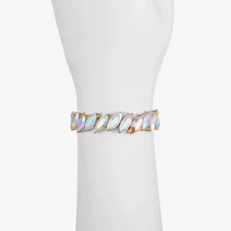 Monet Jewelry Gold Tone Womens Glass Marquise Stretch Bracelet