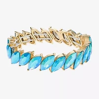 Monet Jewelry Gold Tone Womens Glass Marquise Stretch Bracelet