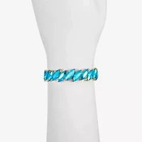 Monet Jewelry Gold Tone Womens Glass Marquise Stretch Bracelet